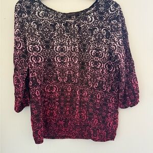 The Limited Black and Pink Patterned Blouse
